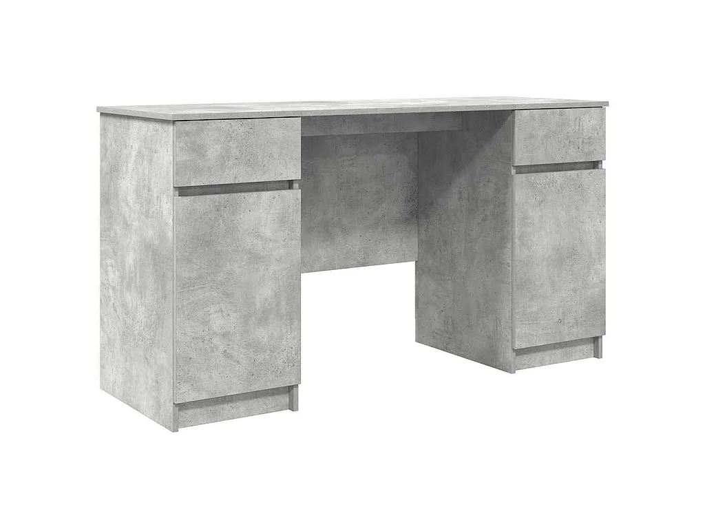 Bureau avec porte Gris béton 140 x 49 x 76 cm Bois d'ingénierie
