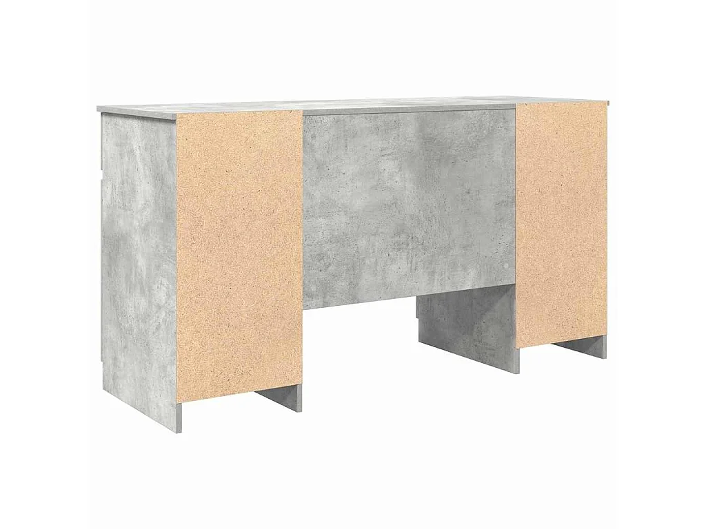 Bureau avec porte Gris béton 140 x 49 x 76 cm Bois d'ingénierie
