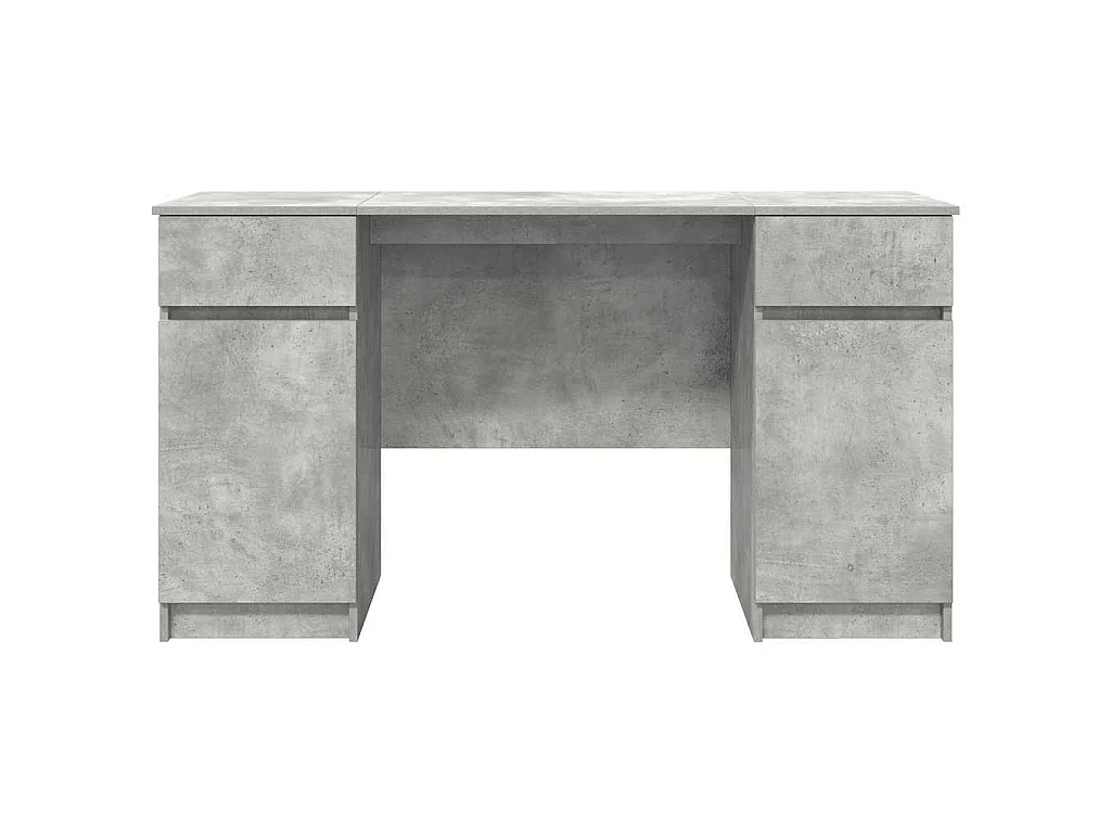 Bureau avec porte Gris béton 140 x 49 x 76 cm Bois d'ingénierie