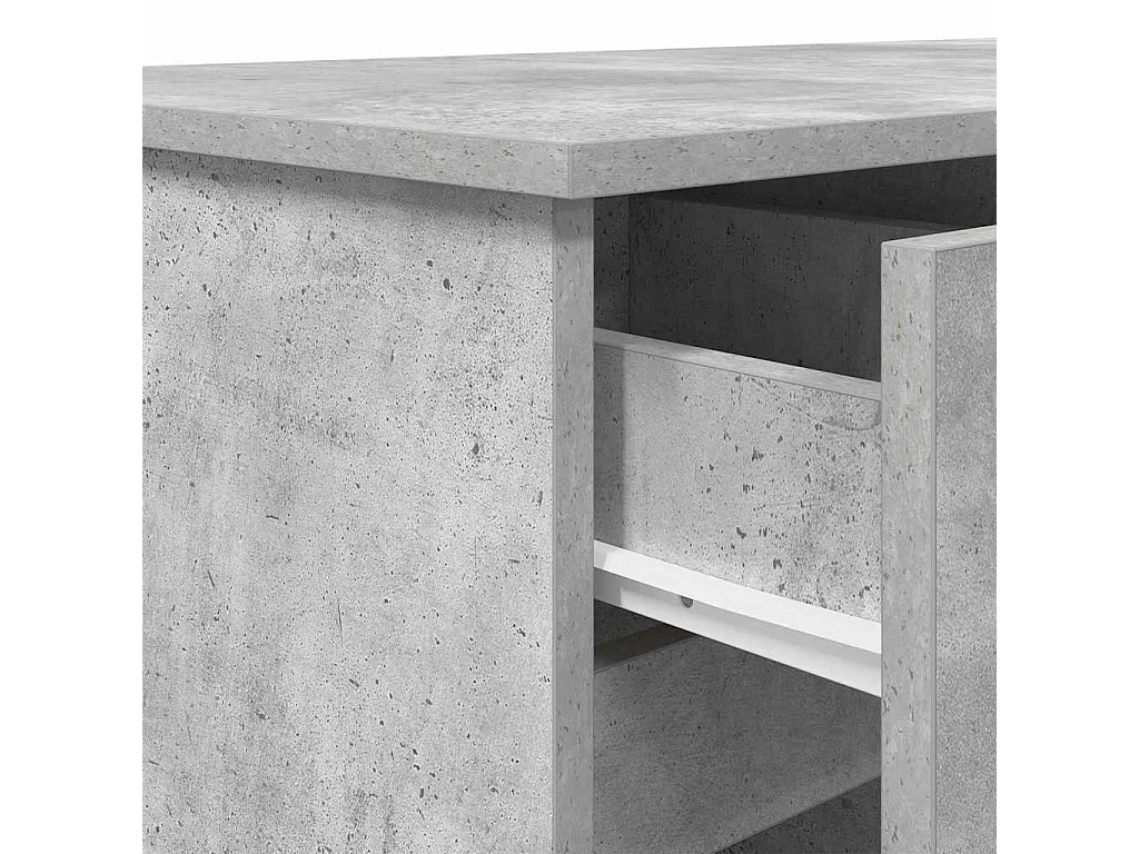 Bureau avec porte Gris béton 140 x 49 x 76 cm Bois d'ingénierie