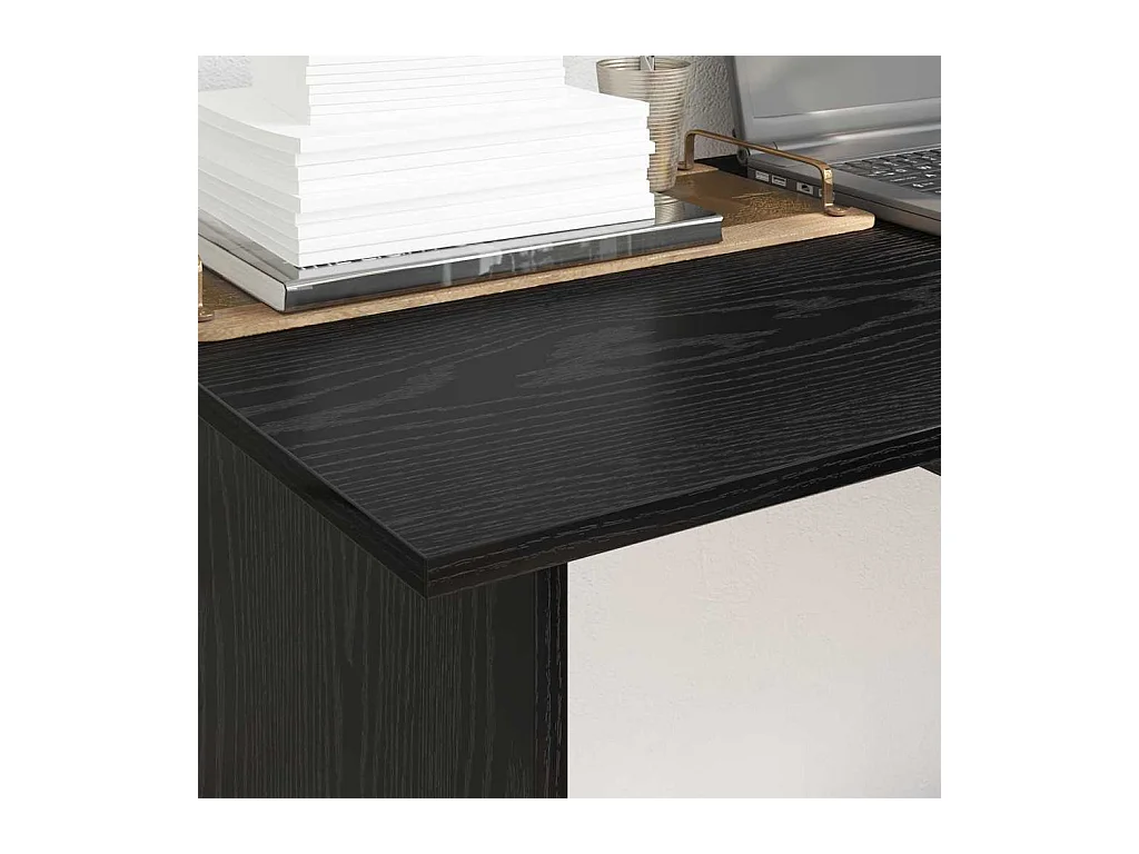 Escritorio de roble negro 100 x 50 x 76 cm Madera de ingeniería