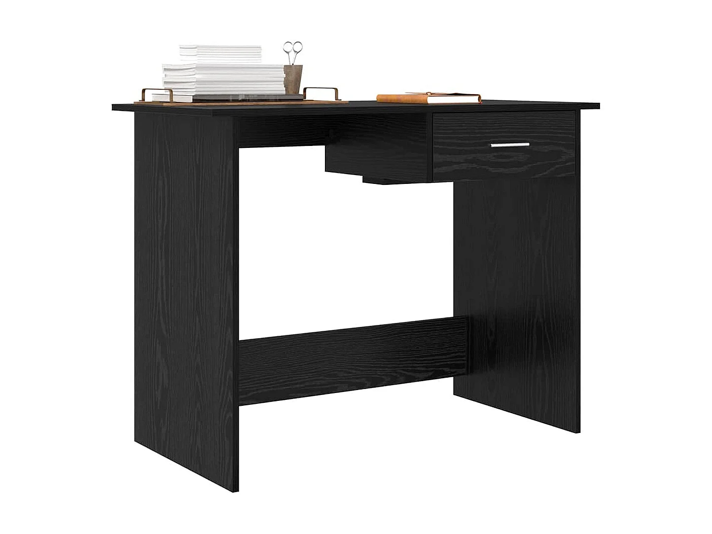 Escritorio de roble negro 100 x 50 x 76 cm Madera de ingeniería