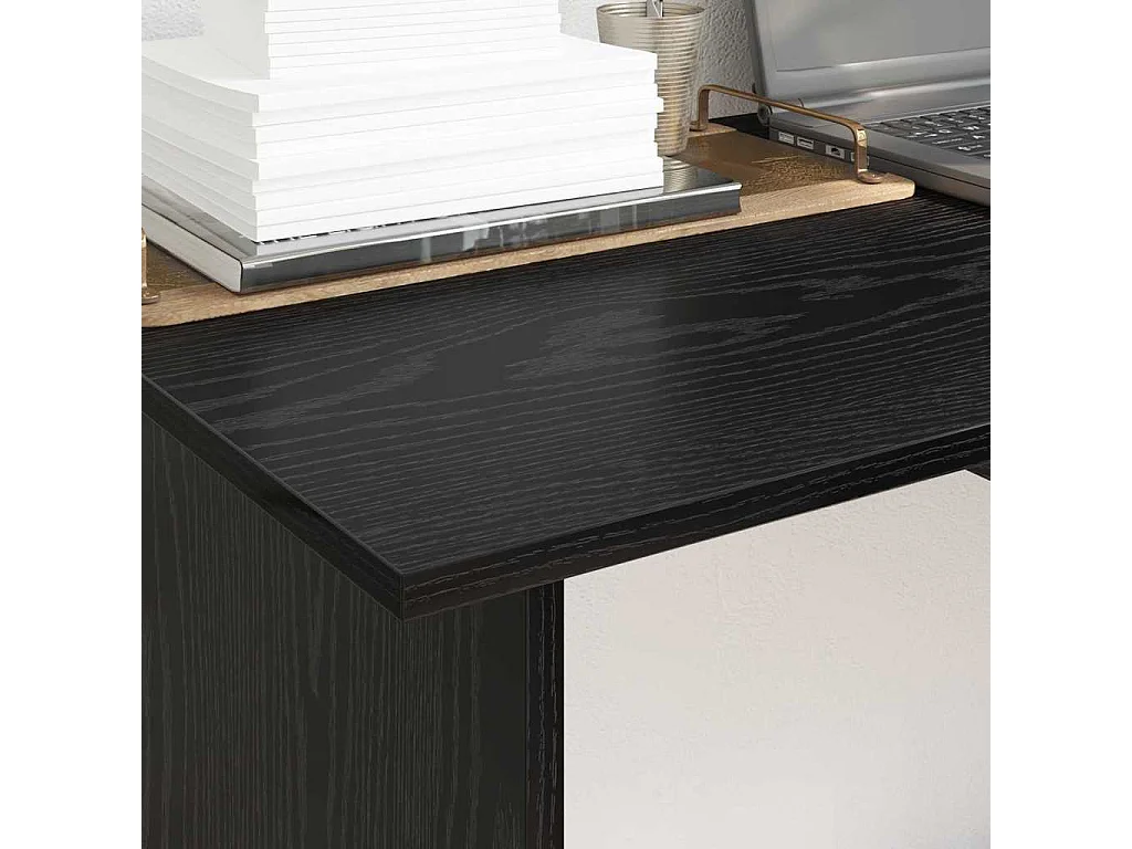 Escritorio de roble negro 100 x 50 x 76 cm Madera de ingeniería
