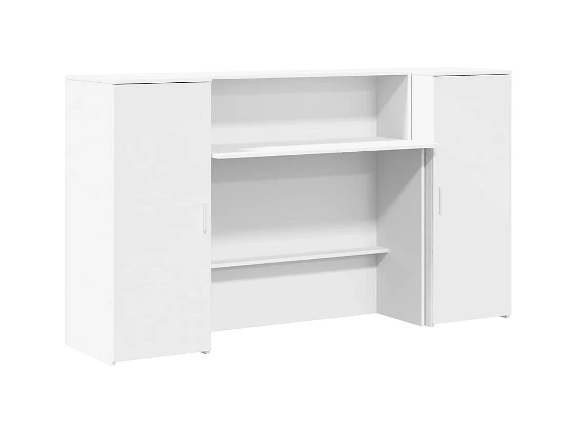 Bureau de réception blanc 180x50x103,5 cm bois d'ingénierie