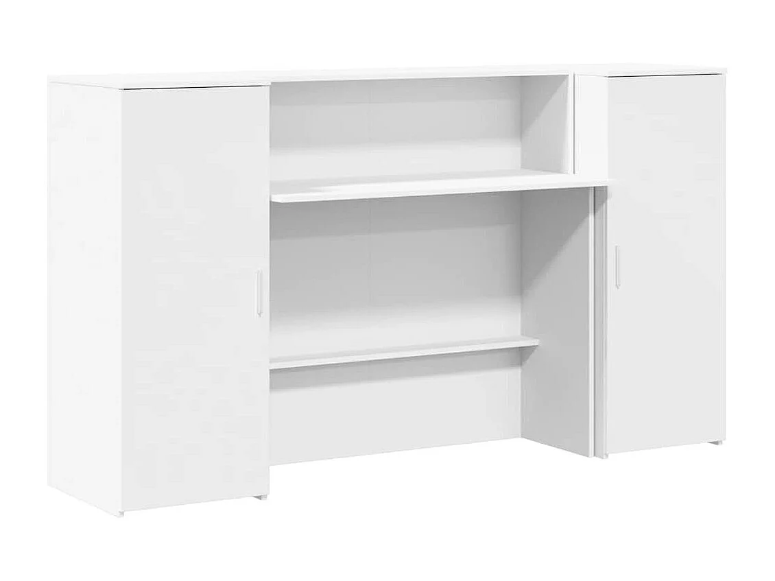 Bureau de réception blanc 180x50x103,5 cm bois d'ingénierie