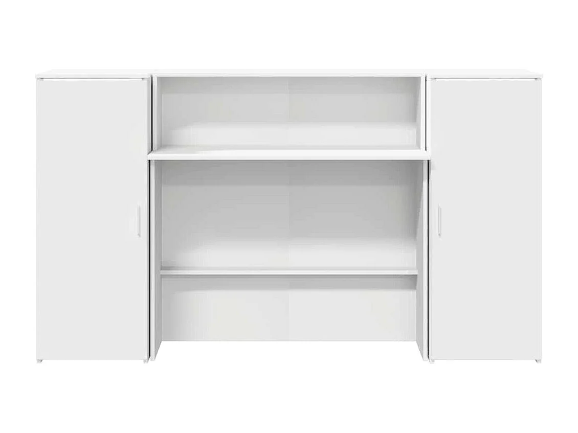 Bureau de réception blanc 180x50x103,5 cm bois d'ingénierie