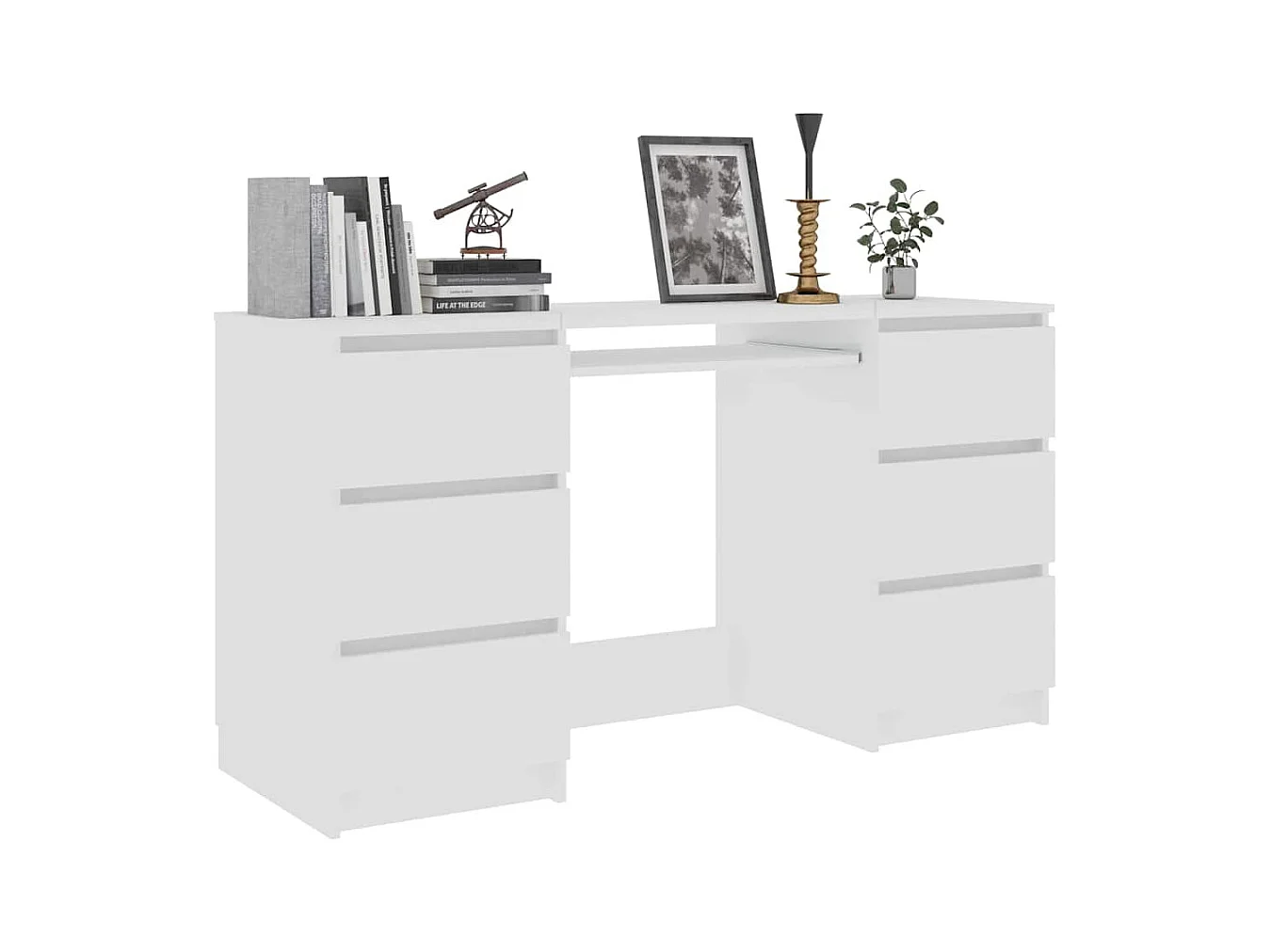 Escritorio blanco 140x50x77 cm Madera de ingeniería