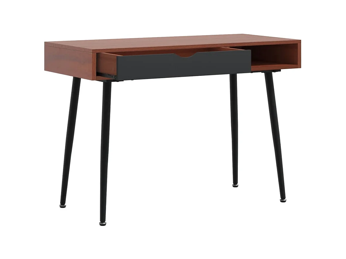 Escritorio de ordenador con cajón marrón 110x50x75 cm