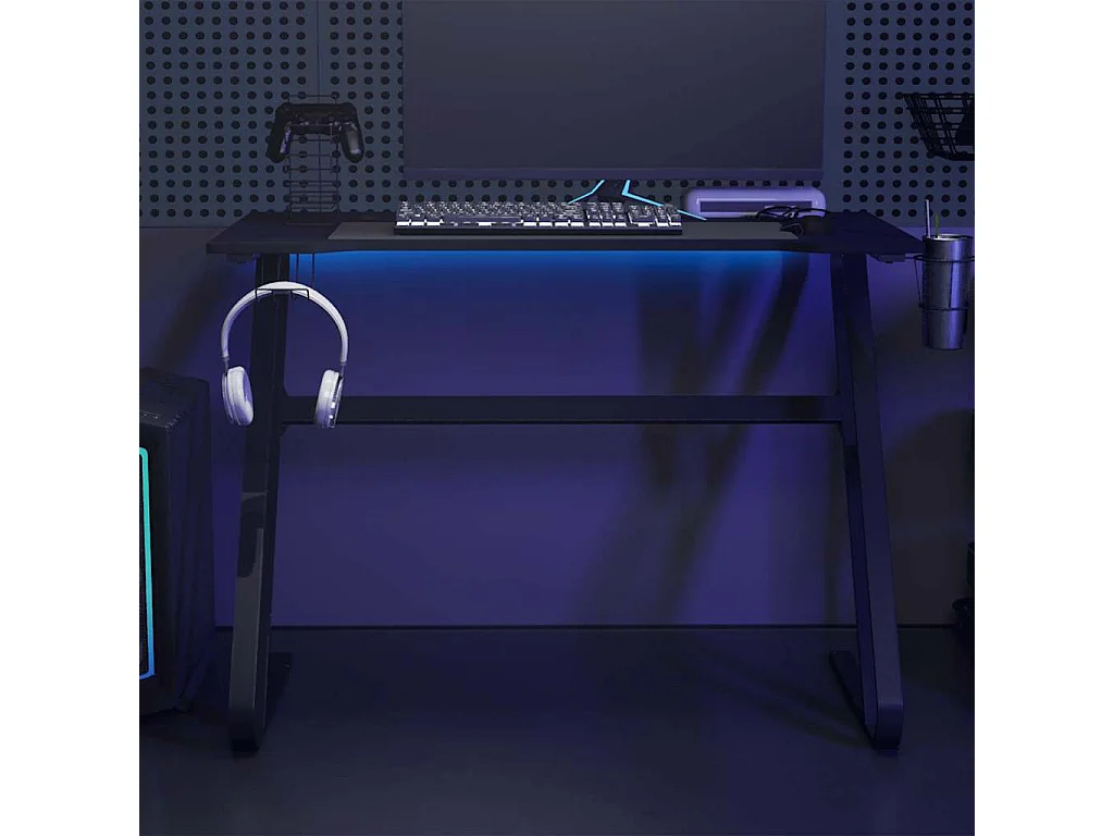 Escritorio Gaming con Patas en Forma de ZZ Negro 110x60x75 cm