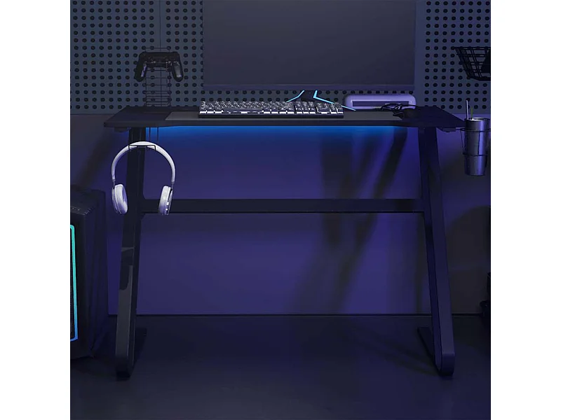 Escritorio Gaming con Patas en Forma de ZZ Negro 110x60x75 cm