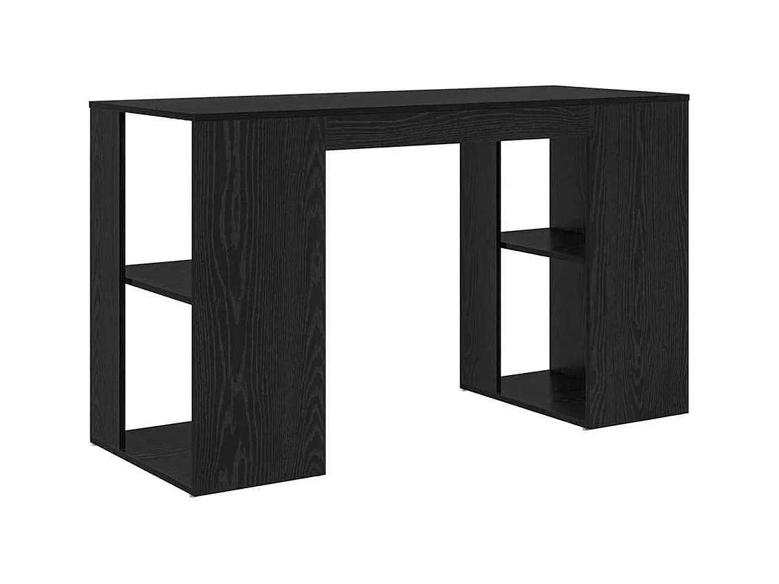 Bureau avec Rangement Chêne noir 130 x 50,5 x 75 cm