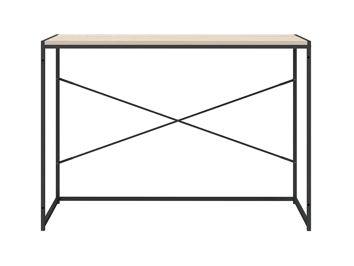 Zwart en eiken computerbureau 110x60x70cm bewerkt hout