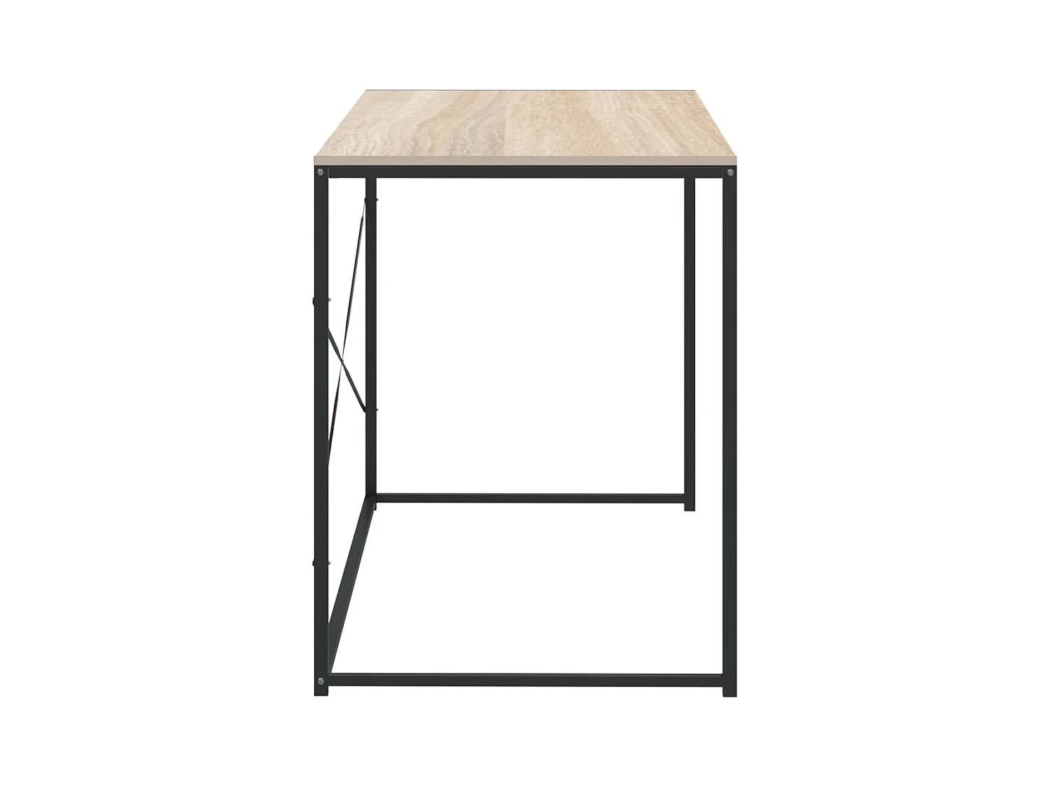 Zwart en eiken computerbureau 110x60x70cm bewerkt hout