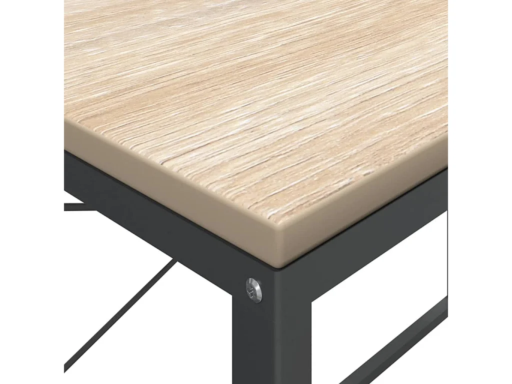 Zwart en eiken computerbureau 110x60x70cm bewerkt hout