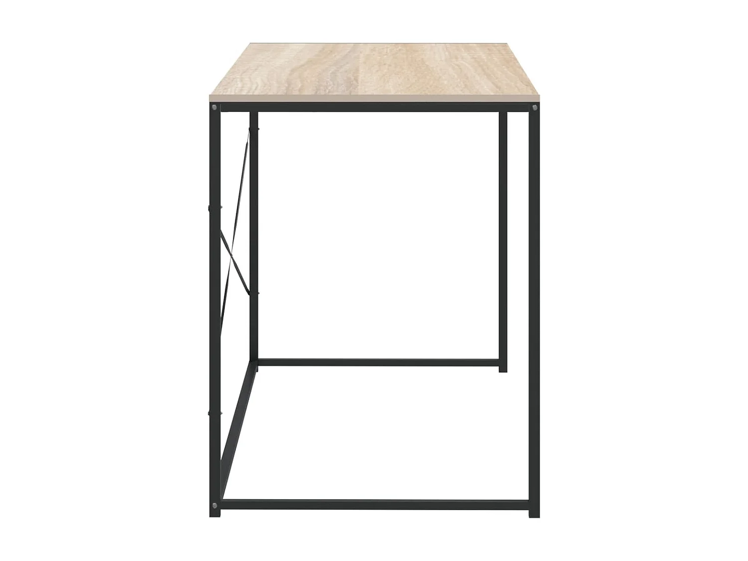 Bureau d'ordinateur Noir et chêne 110x60x70cm Bois d'ingénierie