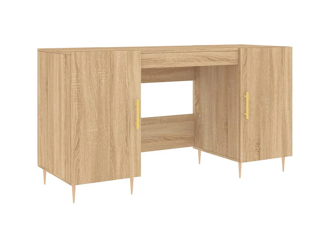 Bureau chêne sonoma 140x50x75 cm bois d'ingénierie