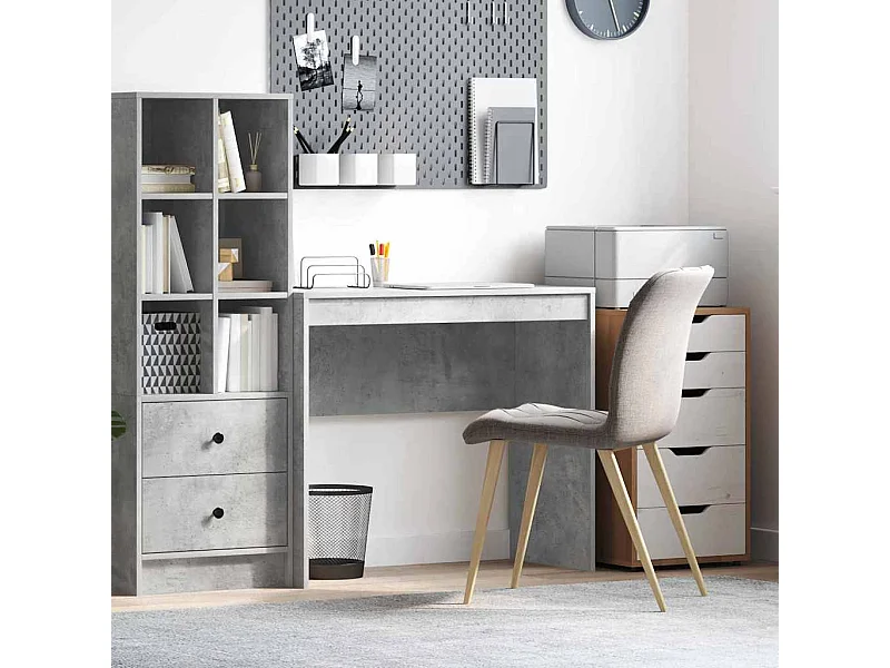 Bureau Gris béton 90 x 40 x 76 cm Bois d'ingénierie