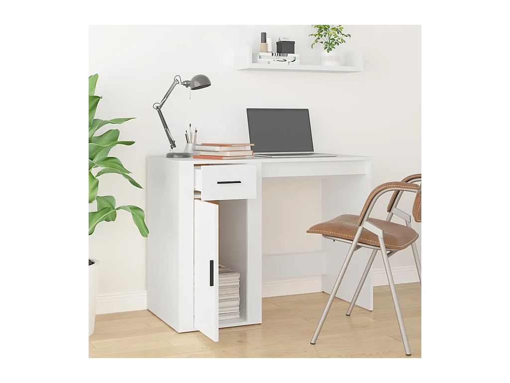 Wit bureau 100x49x75 cm bewerkt hout