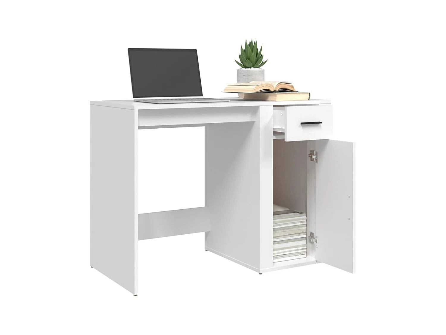 Wit bureau 100x49x75 cm bewerkt hout