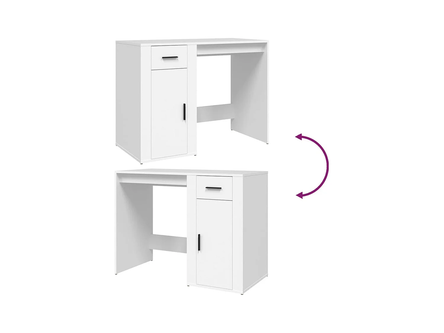 Wit bureau 100x49x75 cm bewerkt hout