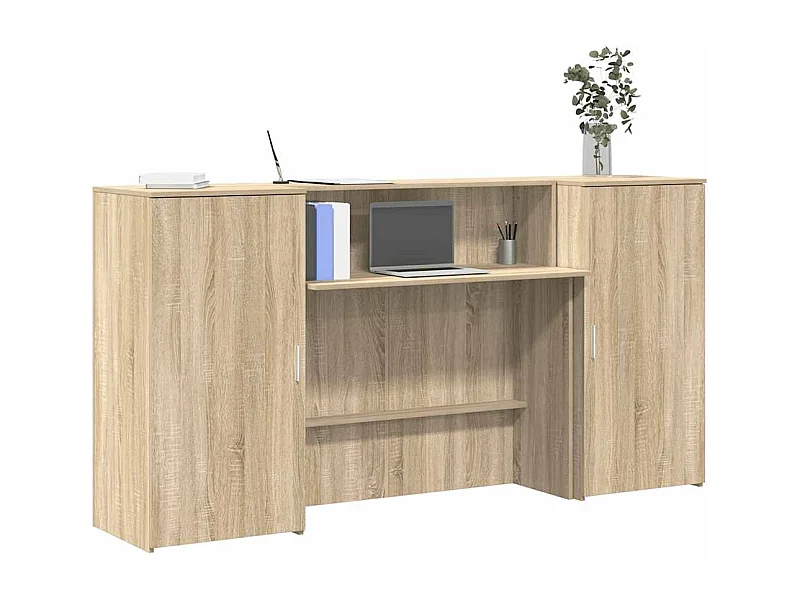 Bureau réception chêne sonoma 200x50x103,5 cm bois d'ingénierie