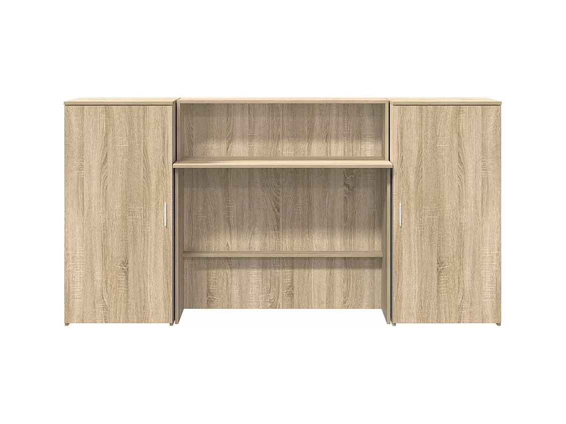 Bureau réception chêne sonoma 200x50x103,5 cm bois d'ingénierie