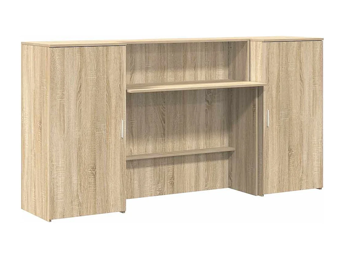 Bureau réception chêne sonoma 200x50x103,5 cm bois d'ingénierie
