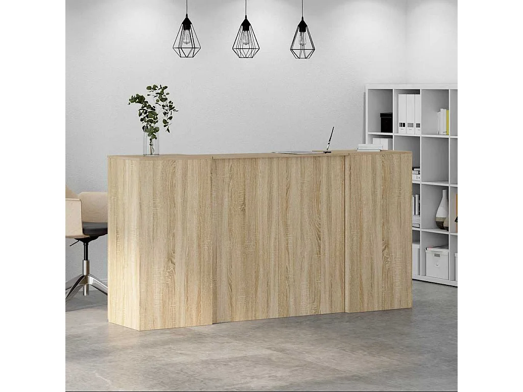Bureau réception chêne sonoma 200x50x103,5 cm bois d'ingénierie