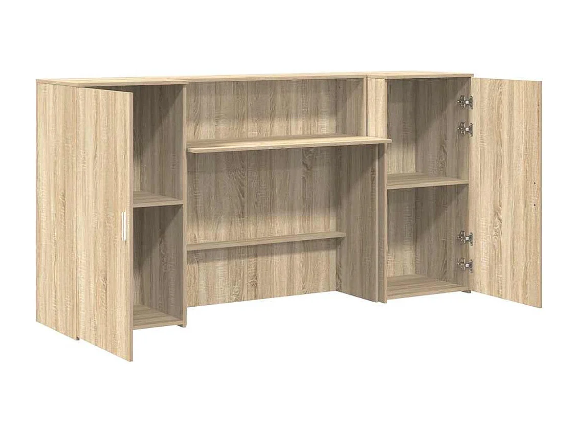 Bureau réception chêne sonoma 200x50x103,5 cm bois d'ingénierie