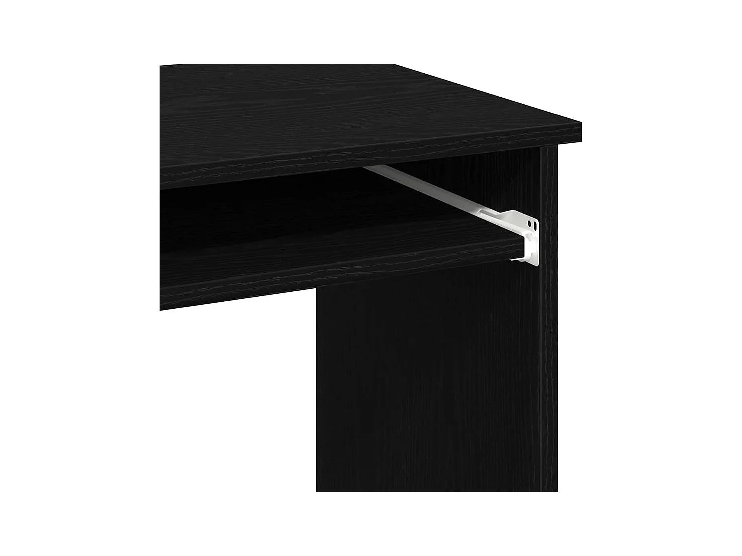 Bureau met planken zwart 84x40x78 cm bewerkt hout