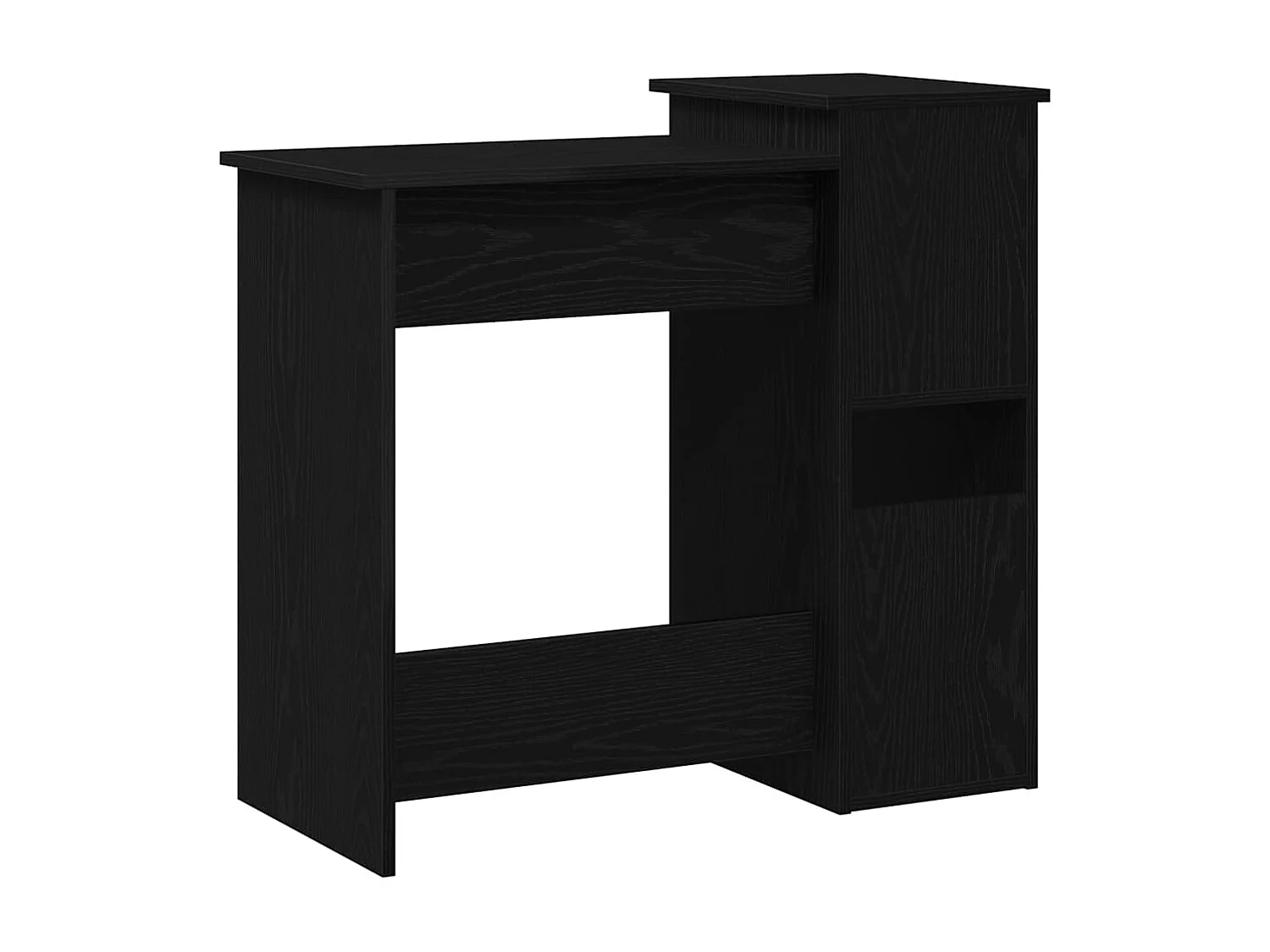 Bureau met planken zwart 84x40x78 cm bewerkt hout