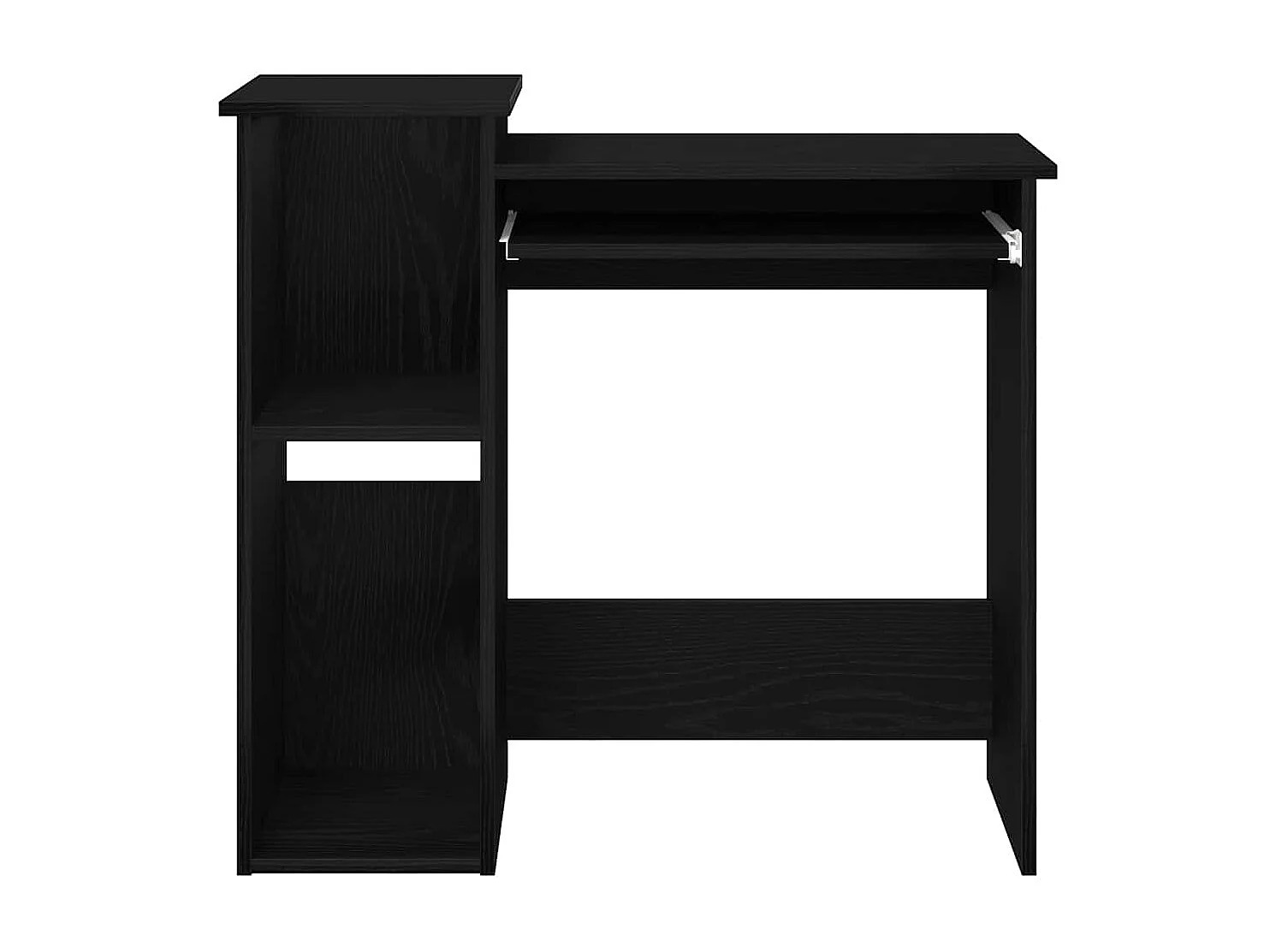 Bureau avec étagères noir 84x40x78 cm bois d'ingénierie