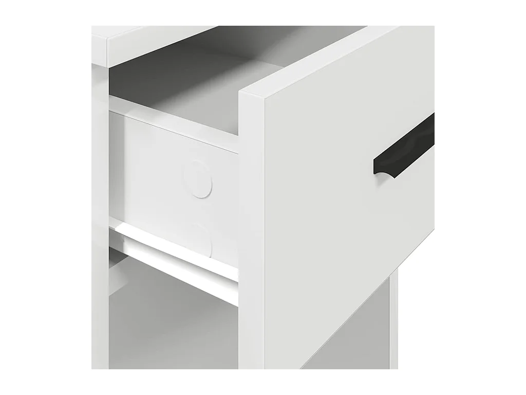 Support de tour d'ordinateur avec tiroir blanc 35x45x77 cm