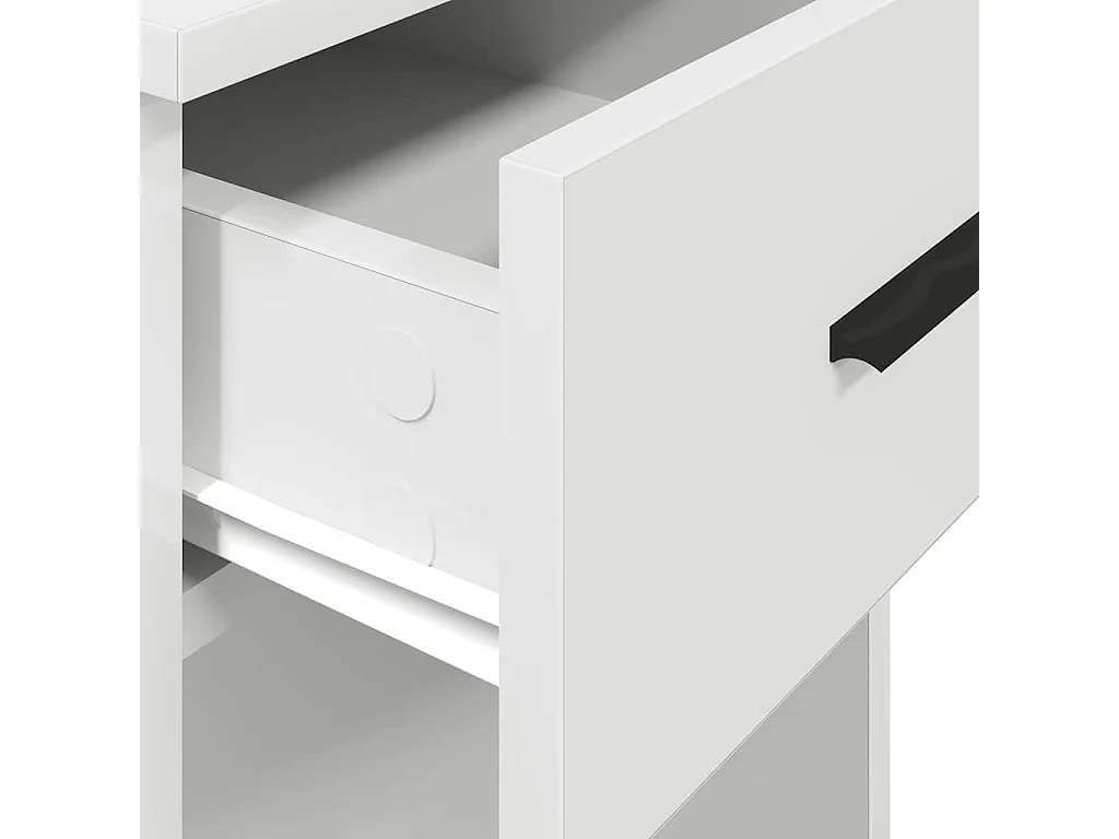 Support de tour d'ordinateur avec tiroir blanc 35x45x77 cm