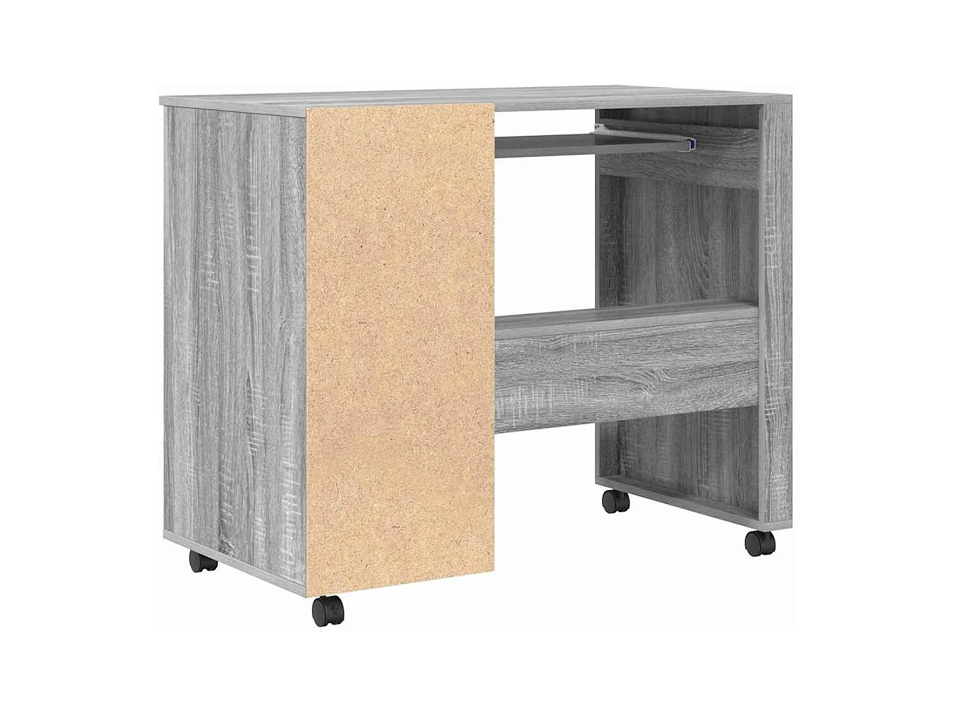 Scrivania con rotelle Grigio 91 x 50 x 77 cm Legno ingegnerizzato
