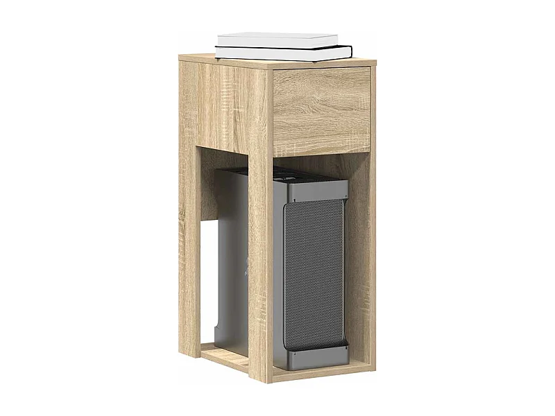 Supporto per torre computer e cassetto in rovere sonoma 30x44x74 cm