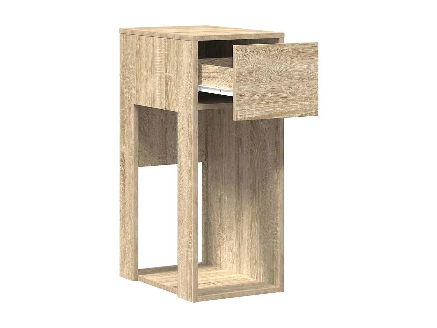 Soporte torre ordenador y cajón roble sonoma 30x44x74 cm