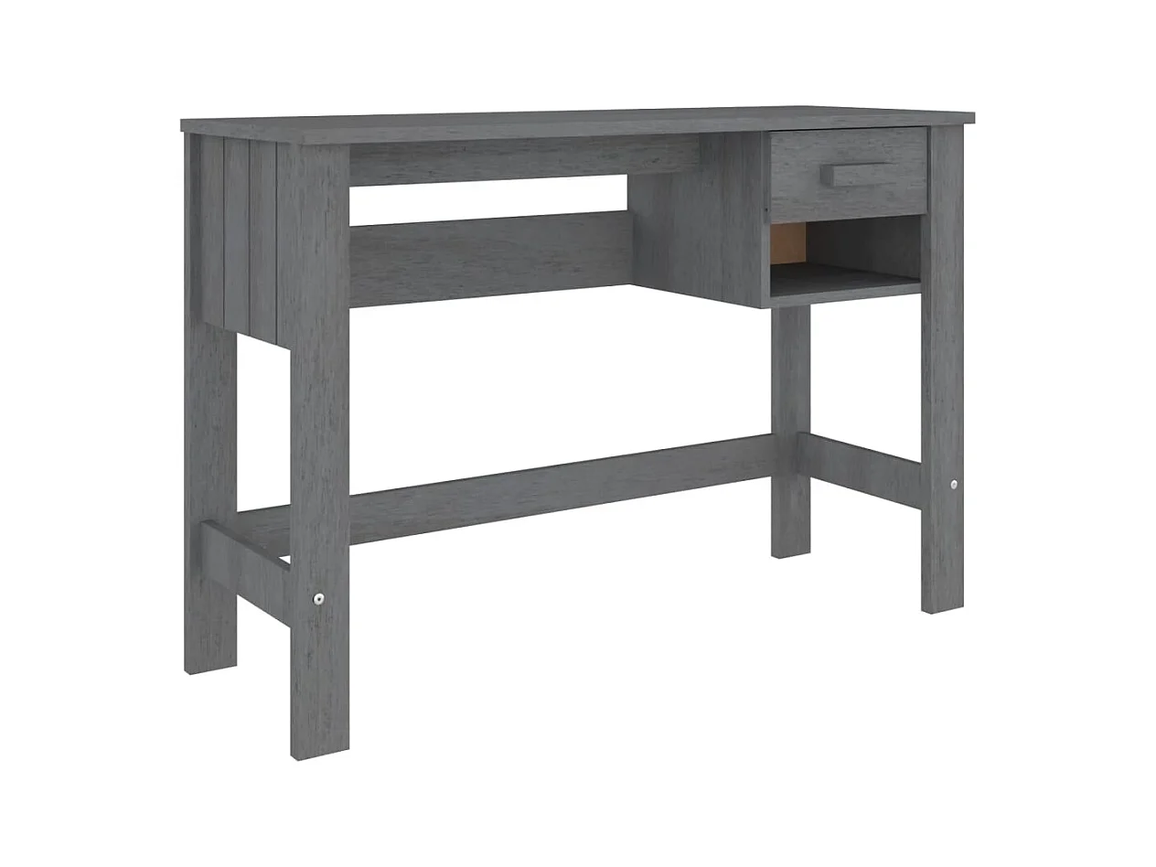 HAMAR Bureau Donkergrijs 110x40x75 cm Massief grenenhout