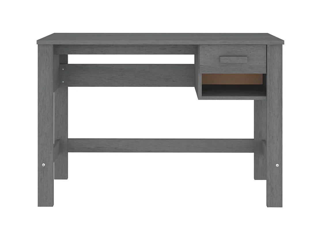 HAMAR Bureau Donkergrijs 110x40x75 cm Massief grenenhout