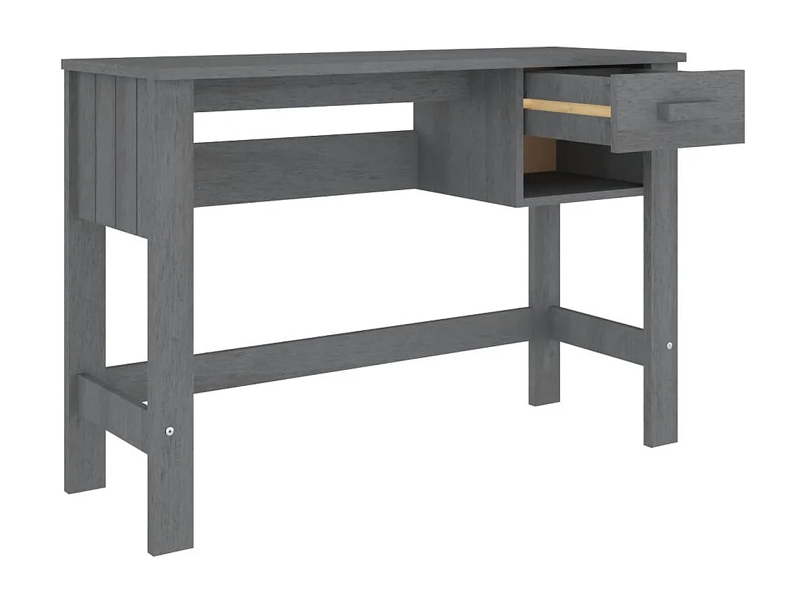 HAMAR Bureau Donkergrijs 110x40x75 cm Massief grenenhout