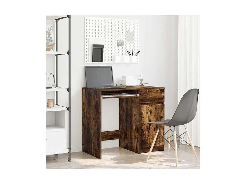 Bureau chêne fumé 86x49x76 cm bois d'ingénierie