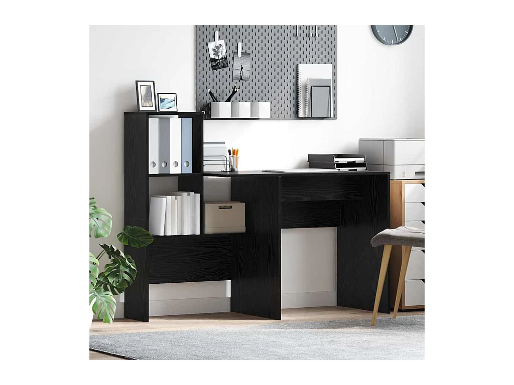 Bureau Chêne noir 131,5 x 50 x 106,5 cm Bois d'ingénierie