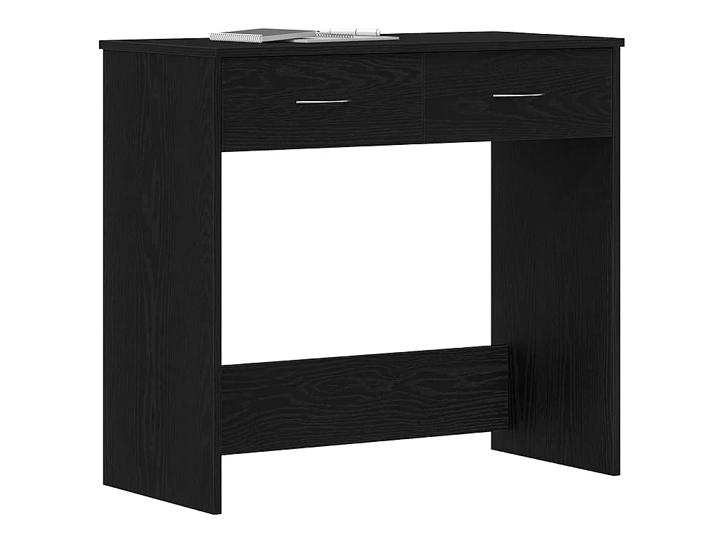 Scrivania in rovere nero 80 x 40 x 75 cm in legno ingegnerizzato