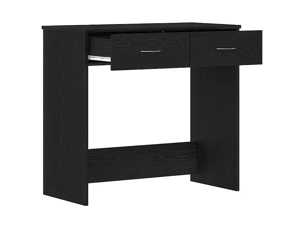 Scrivania in rovere nero 80 x 40 x 75 cm in legno ingegnerizzato