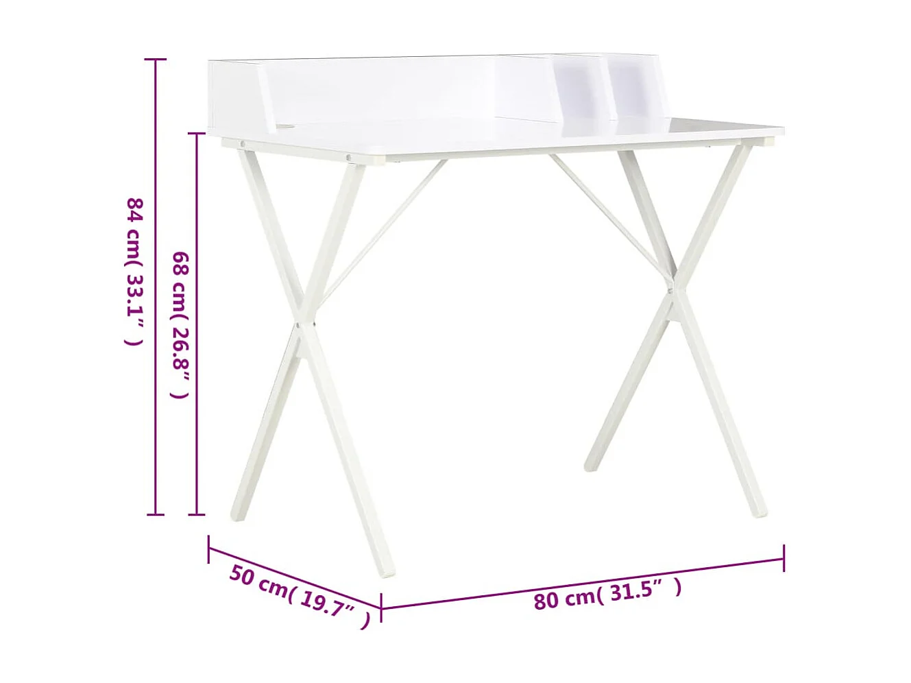 Bureau Blanc 80x50x84 cm