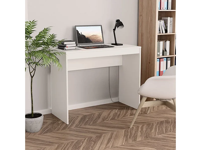 Scrivania bianca 90x40x72 cm in legno ingegnerizzato