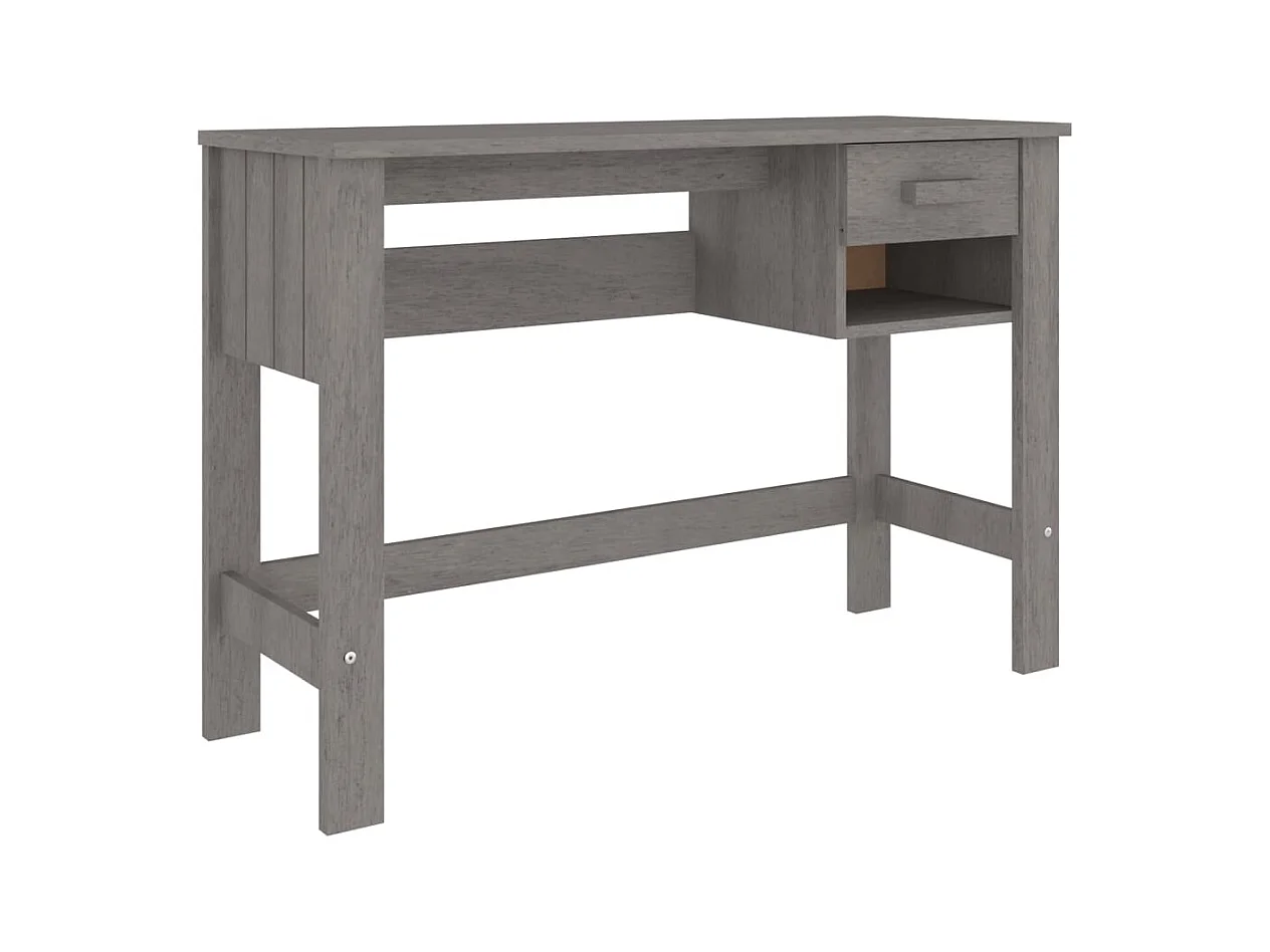 HAMAR Bureau Lichtgrijs 110x40x75 cm Massief grenenhout