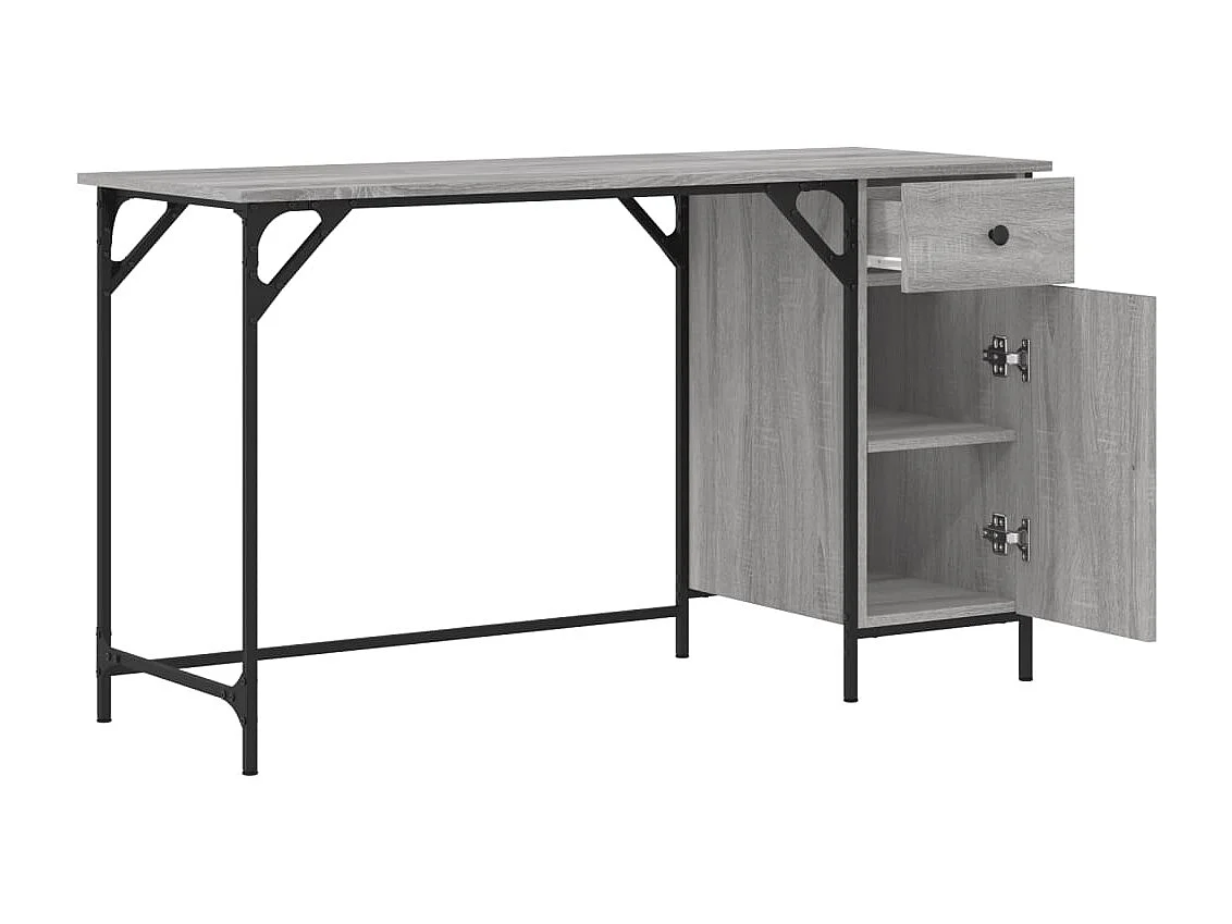 Bureau d'ordinateur sonoma gris 131x48x75 cm bois d’ingénierie