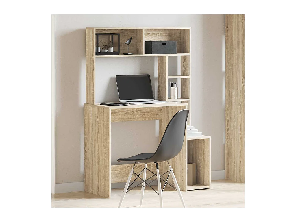Bureau avec étagères chêne sonoma 100x45x140 cm
