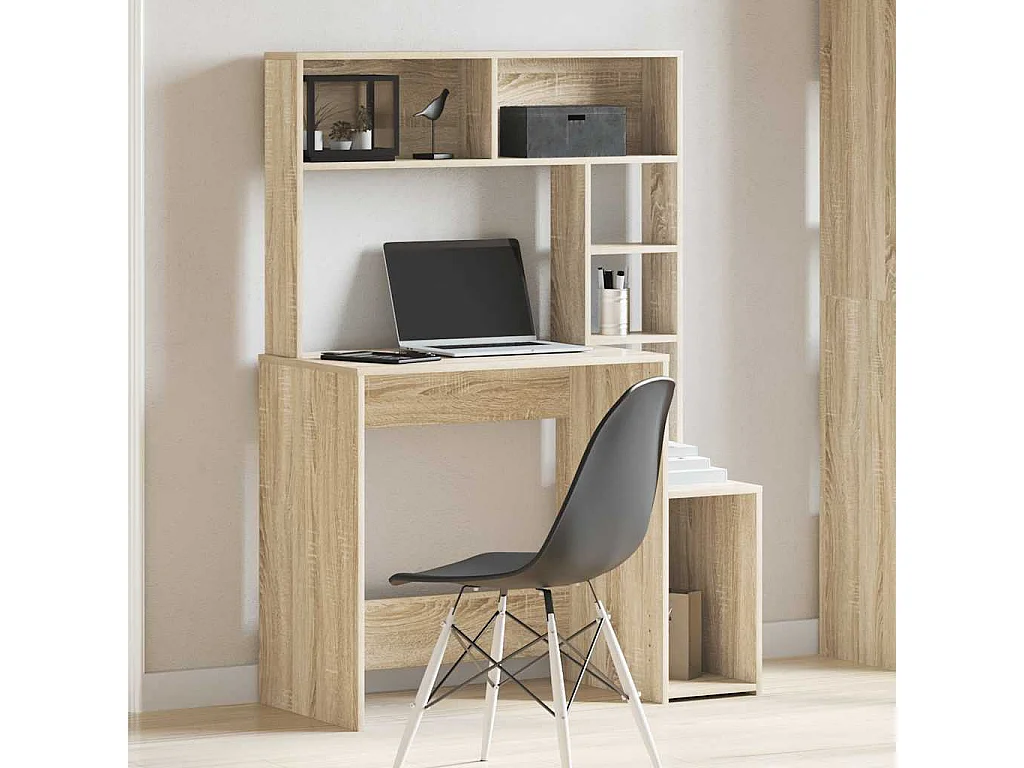 Bureau avec étagères chêne sonoma 100x45x140 cm